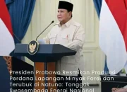 Presiden Prabowo Subianto meresmikan produksi perdana Lapangan Minyak Forel dan Terubuk di Riau