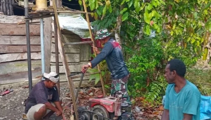 Pembuatan Sumur Bor TMMD Ke-124 Kodim 1710/Mimika Mulai Dikerjakan