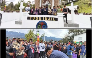 Tugu Injil Berdiri di Ilaga: Bupati Elvis Tabuni Menghidupkan Kembali Jejak Iman 1956